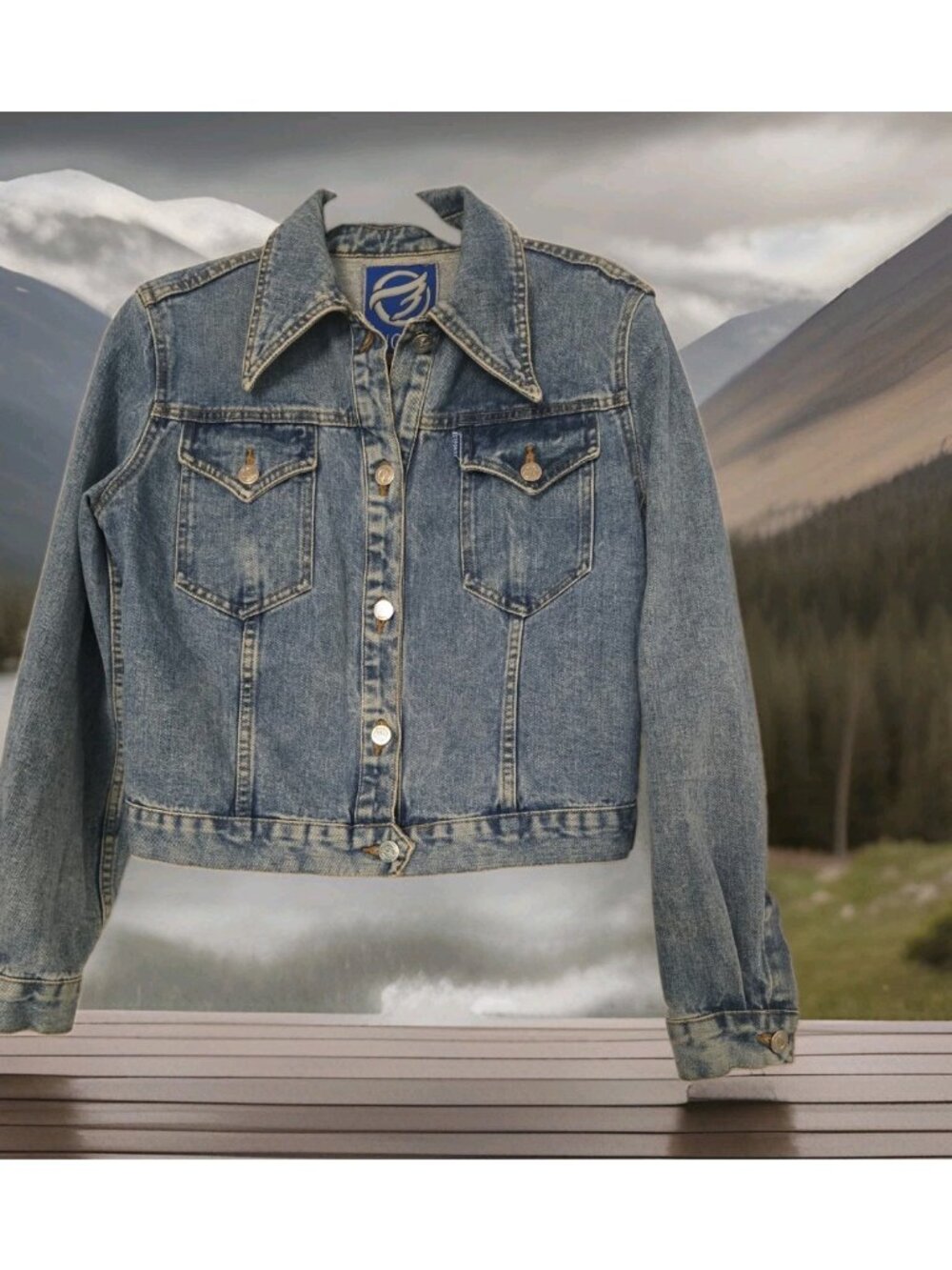 Angels In Our Time Jacket Womens Jean Blue Denim Jacket Pockets Made In Italy S